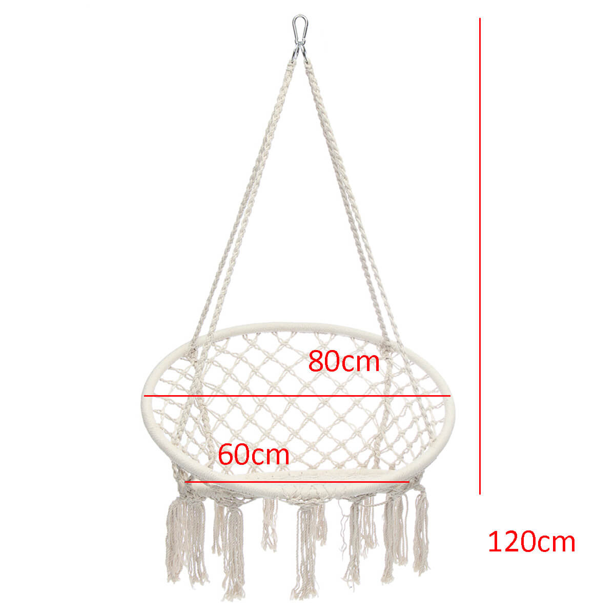 Závesné kreslo Hammock - okrúhle biele